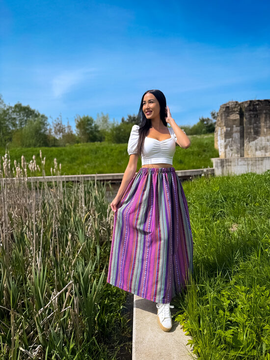 Rozā - zaļi Līgo svētku maxi svārki